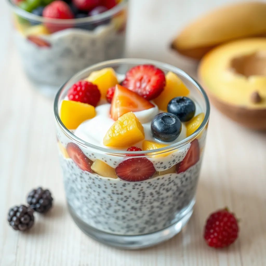 Przepis na lekki pudding chia z owocami i jogurtem